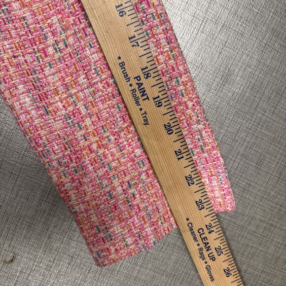 STS Sail To Sable L Button Jacket Blazer Neon Tweed Pink Gold Career Barbie - Picture 11 of 11